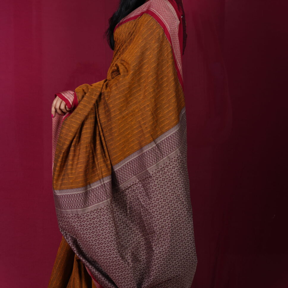 Chitraangi Ranjani | Rustic Yellow & Deep Wine Mysore Kadiyal Cotton