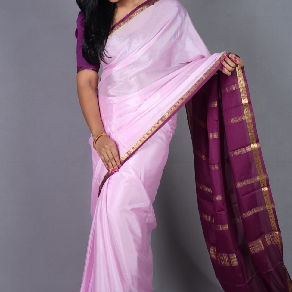 Niharika Kumuda | Ethereal Lavender & Deep Grape Mysore Silk
